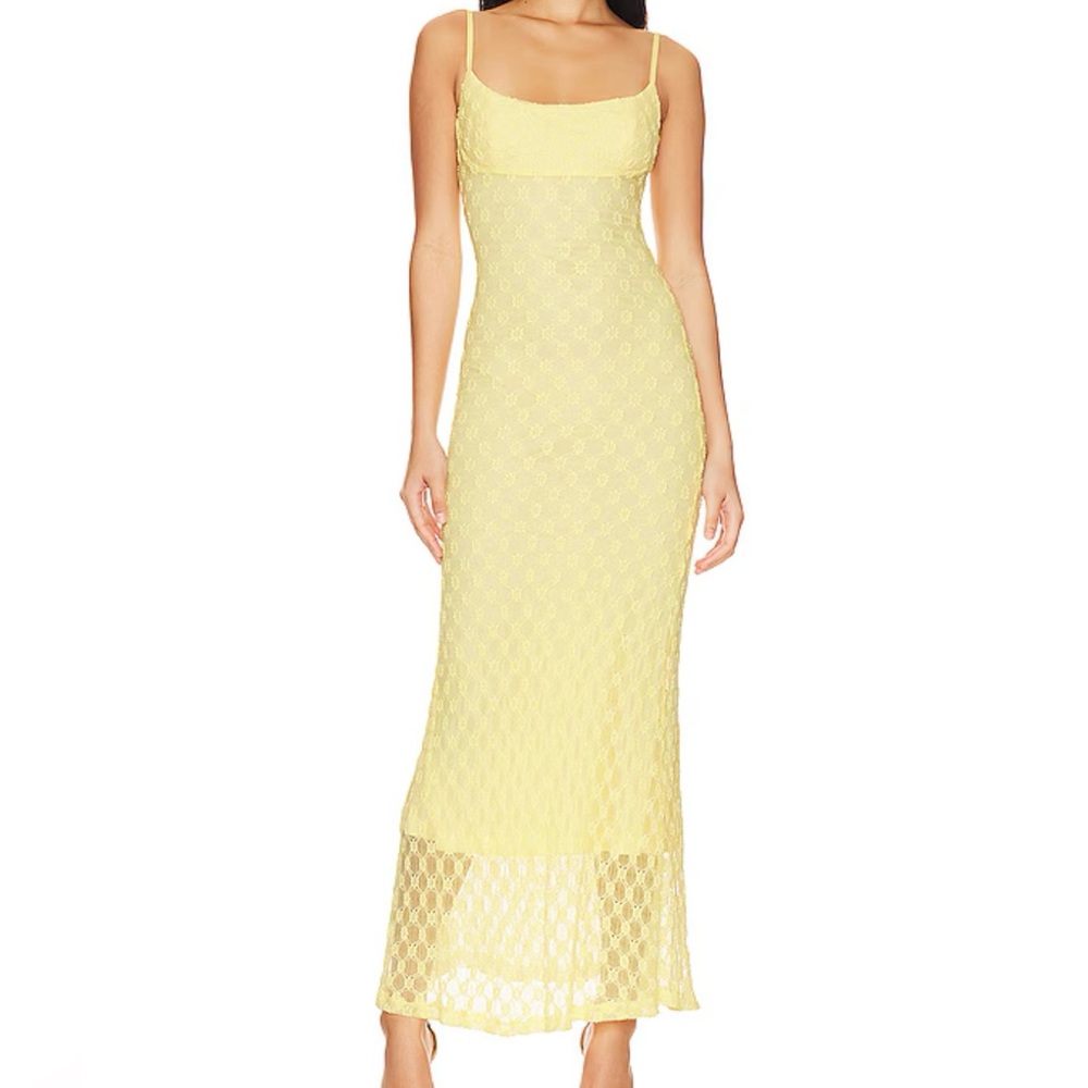 Bardot Yellow Floral Lace Dress